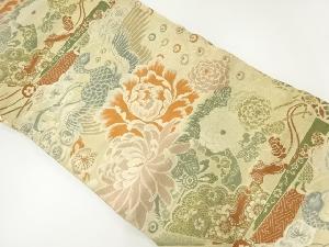 アンティーク　花鳥模様織出し名古屋帯（材料）